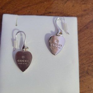 Genuine Gucci Heart Dangle Earring with Original Box and Papers